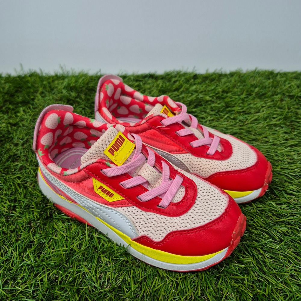 Puma Kids Red Pink White Strawberry-Accent Sneakers